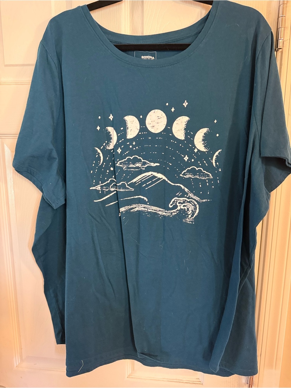Sonoma Teal Moon Phase Graphic Short Sleeve Shirt